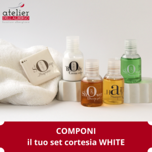 prodotti cortesia piccole quantità per B&B e Airbnb linea white
