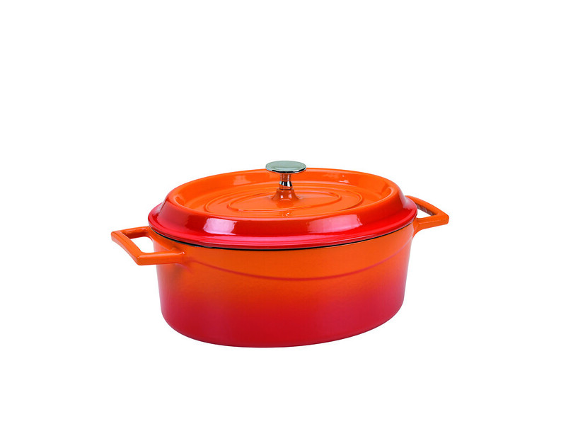 Casseruola ovale ghisa smaltata e coperchio 29x22
