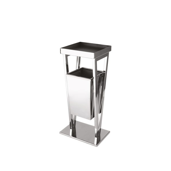 CESTINO GETTACARTA CON POSACENERE INOX LUCIDO H 75