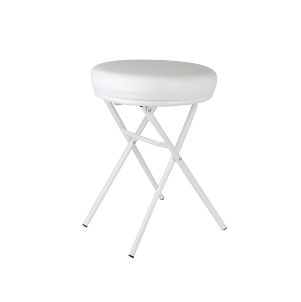 SGABELLO RICHIUDIBILE METALLO BIANCO ECOPELLE BIAN