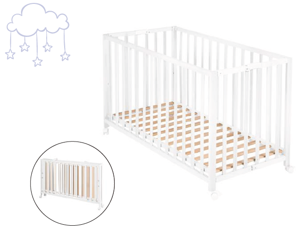 LETTINO RICHIUDIBILE LEGNO BIANCO REGOLABILE