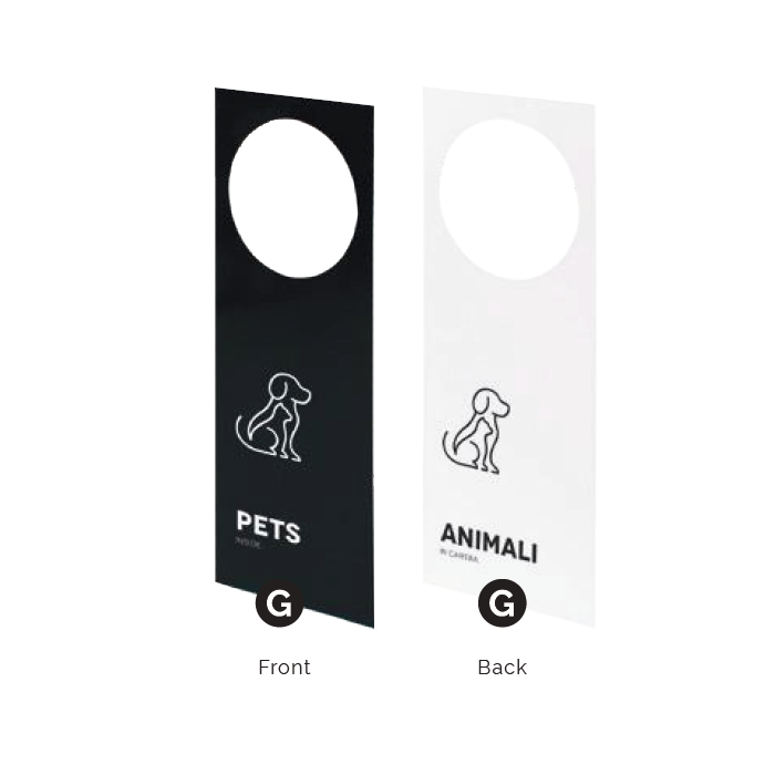 CARTELLINO ANIMALI IN CAMERA CARTONCINO LUCIDO