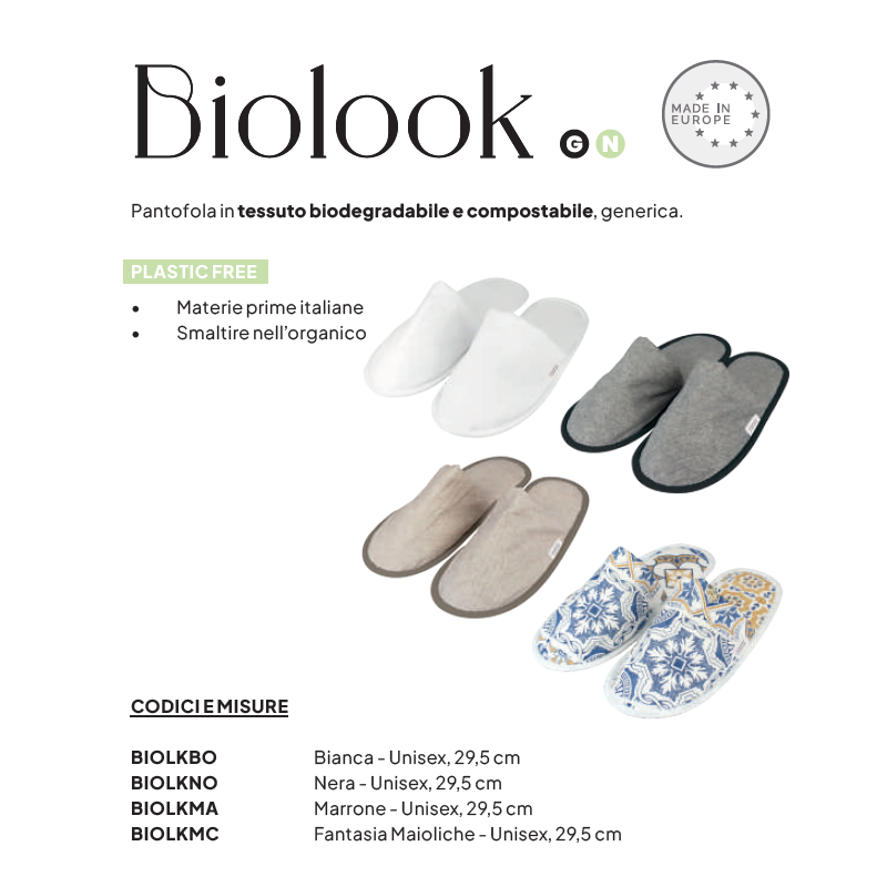 CIABATTA BIODEGRADABILE COMPOSTABILE NERO