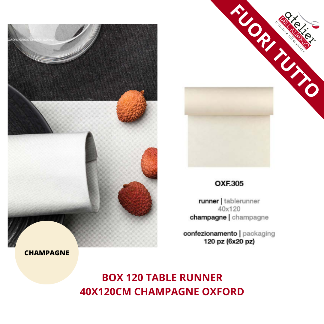 BOX Tablerunner OXFORD CHAMPAGNE 40x120cm 120pz