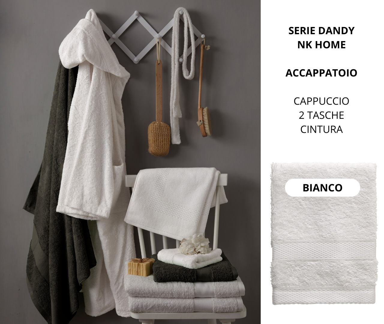 ACCAPPATOIO CAPPUCCIO t.M - 420 gr/mq BIANCO