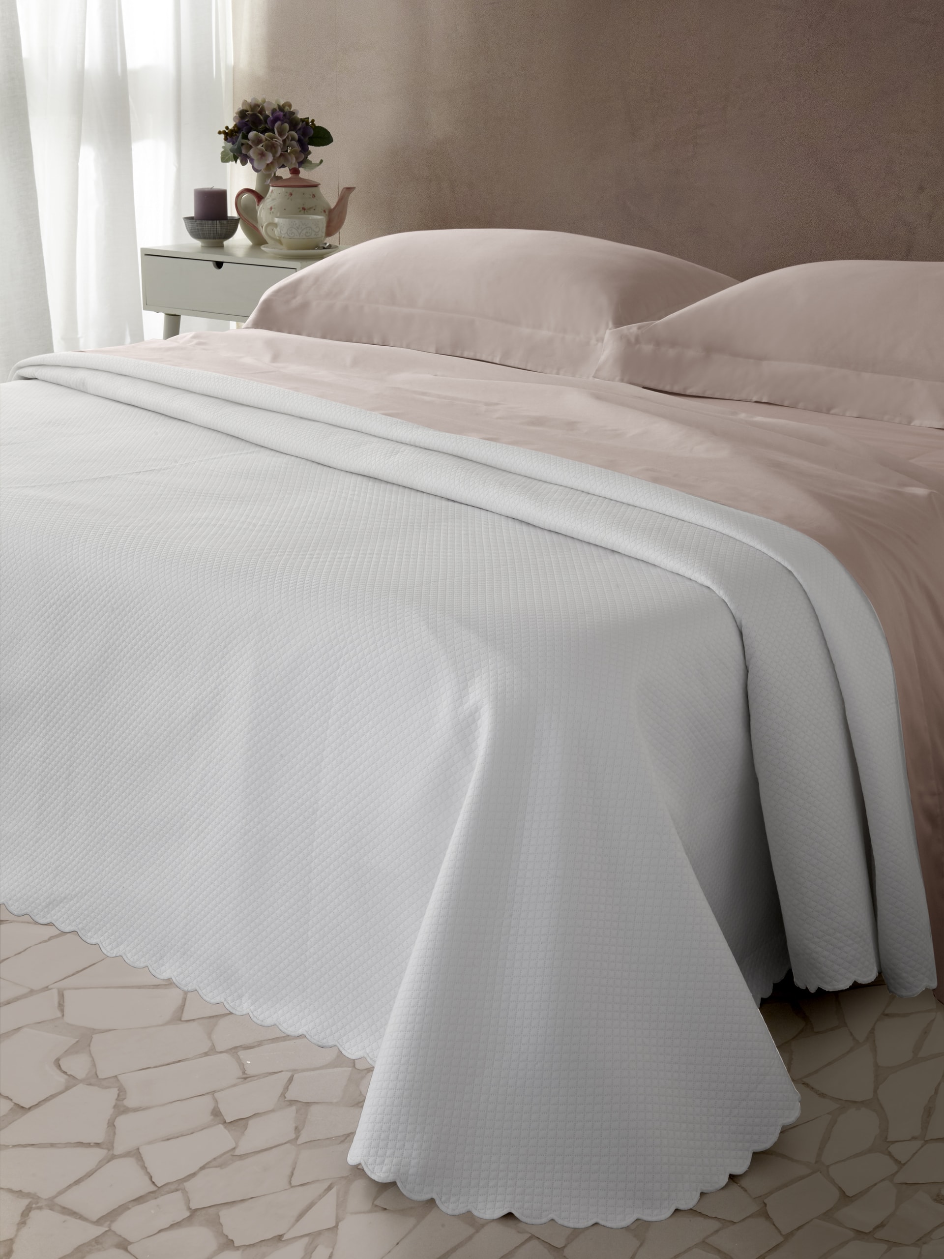 TAMIGI COPRILETTO SMERLO 220X270 BIANCO