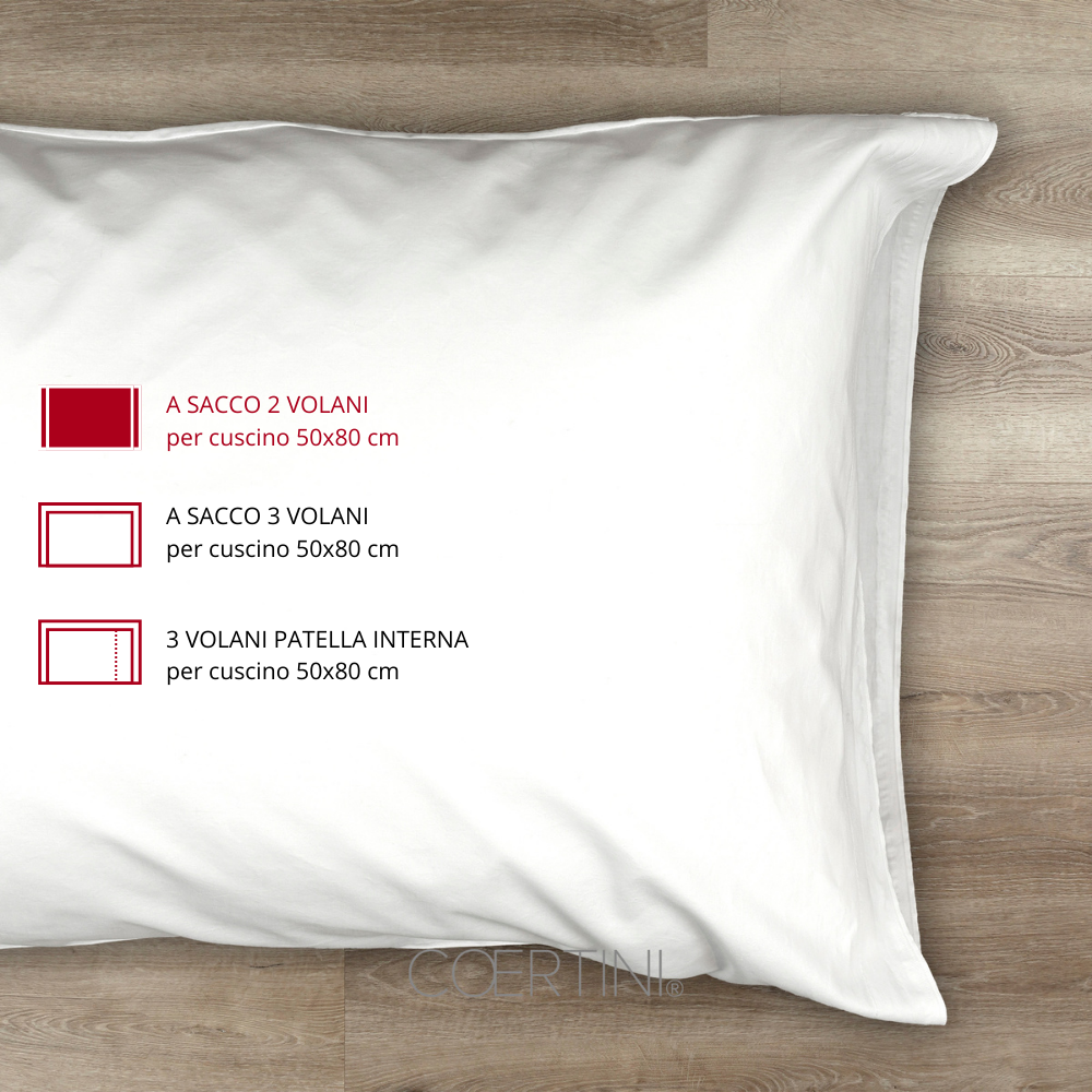MILANO Federa sacco 2 volani 55x90 bianco