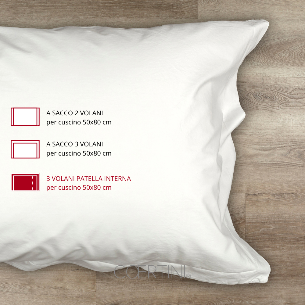 MILANO Federa 3 volani patella 60x95 bianco