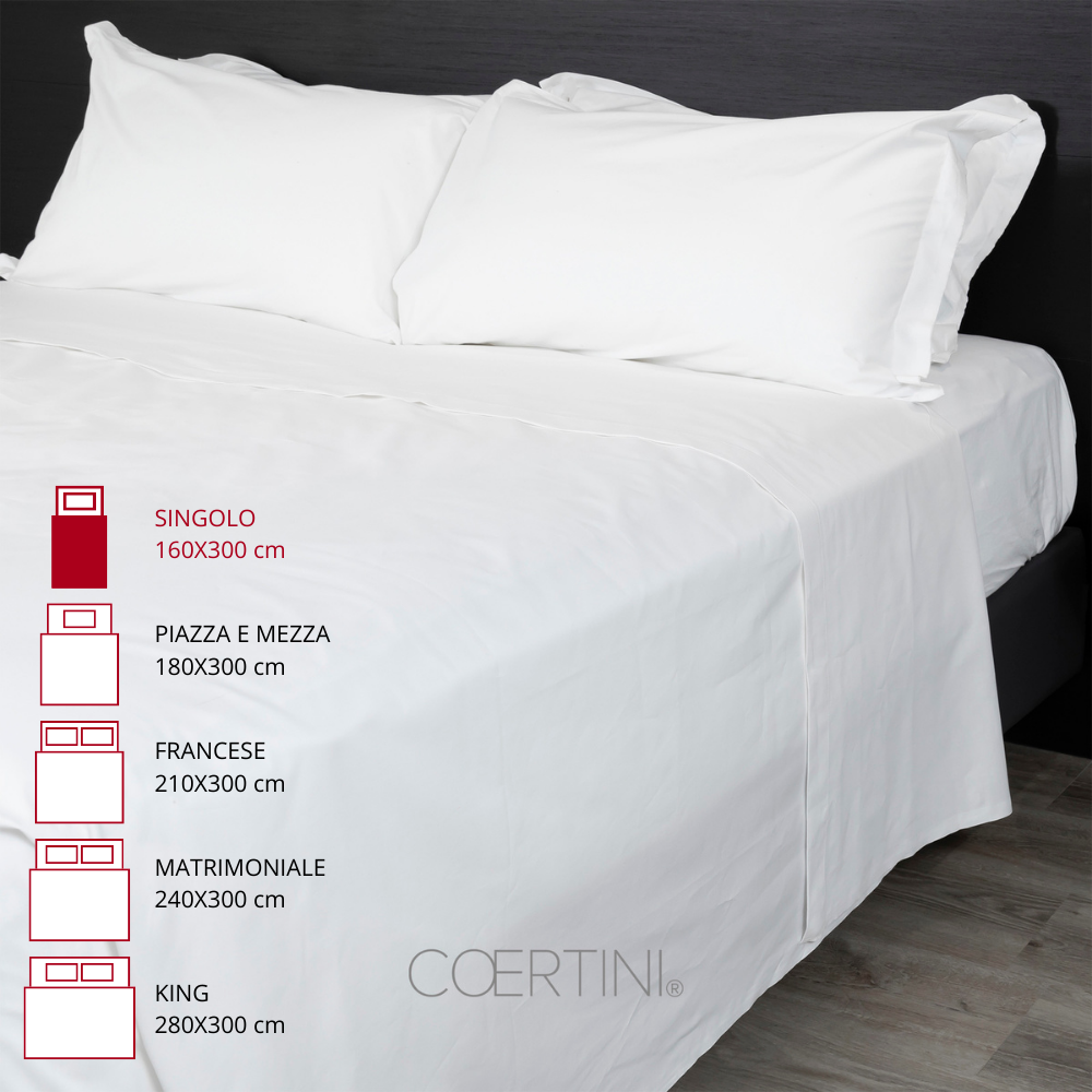 MILANO Lenzuolo SINGOLO 160x300 bianco
