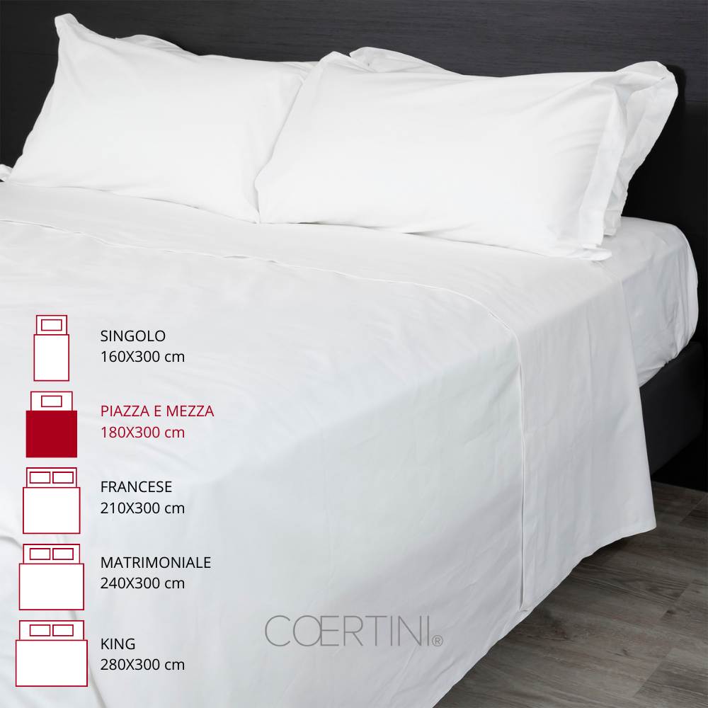 MILANO Lenzuolo PIAZZA E MEZZA 180x300 bianco
