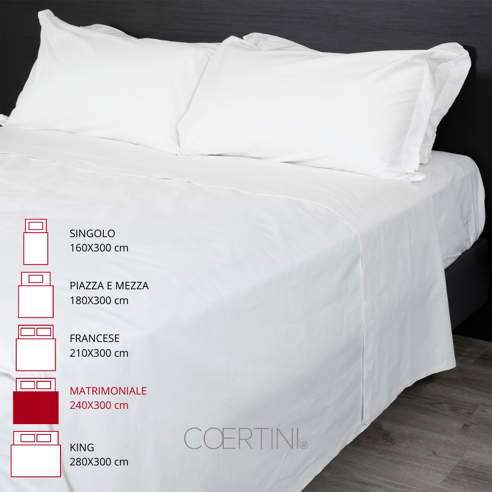 MILANO Lenzuolo MATRIMONIALE 240x300 bianco