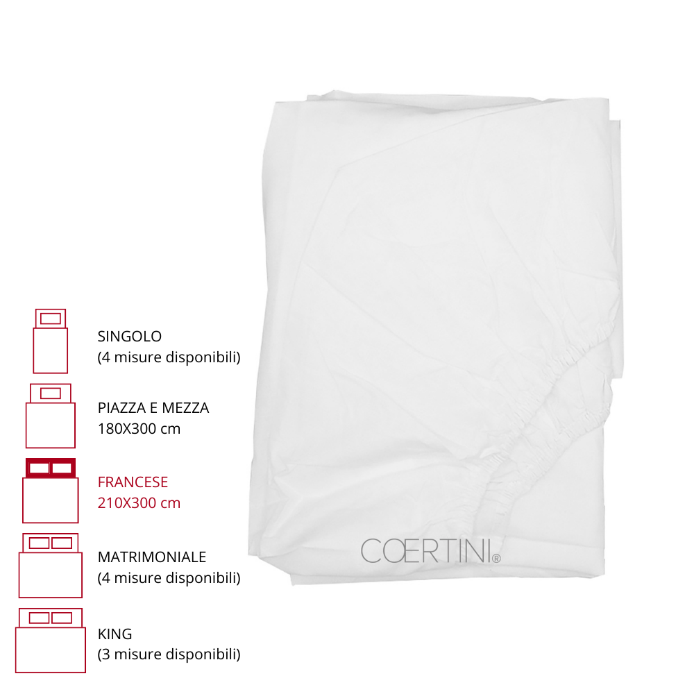 MILANO Lenzuolo angoli FRANCESE 140X200+20 bianco