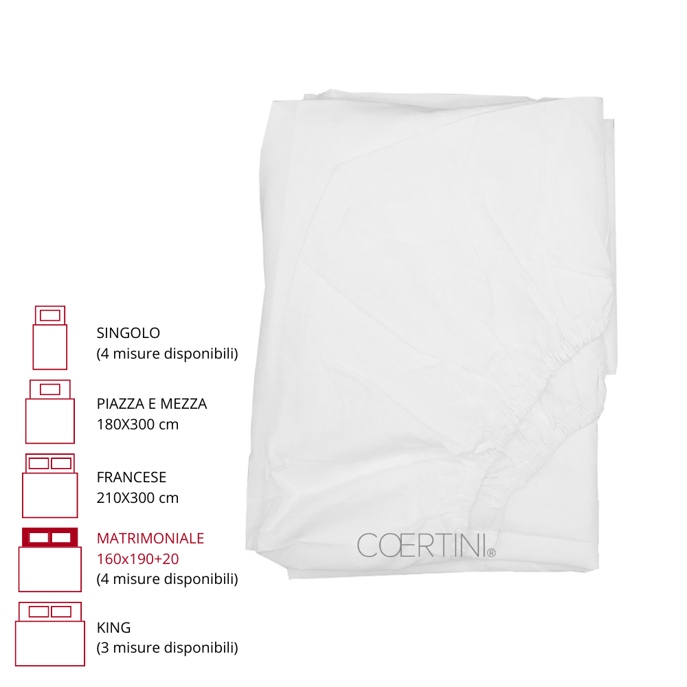 MILANO Lenzuolo angoli MATRIMONIALE 160X190+20