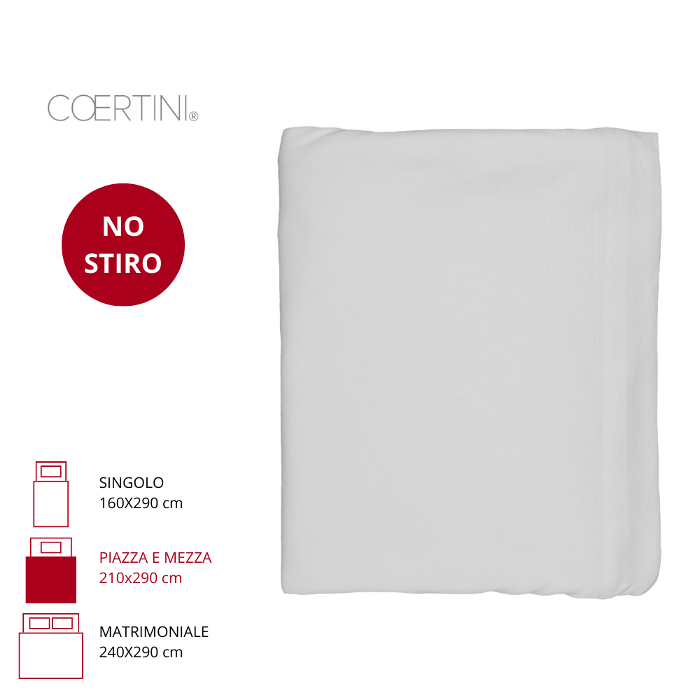 SONDRIO Lenzuolo PIAZZA e MEZZA 210x290 bianco