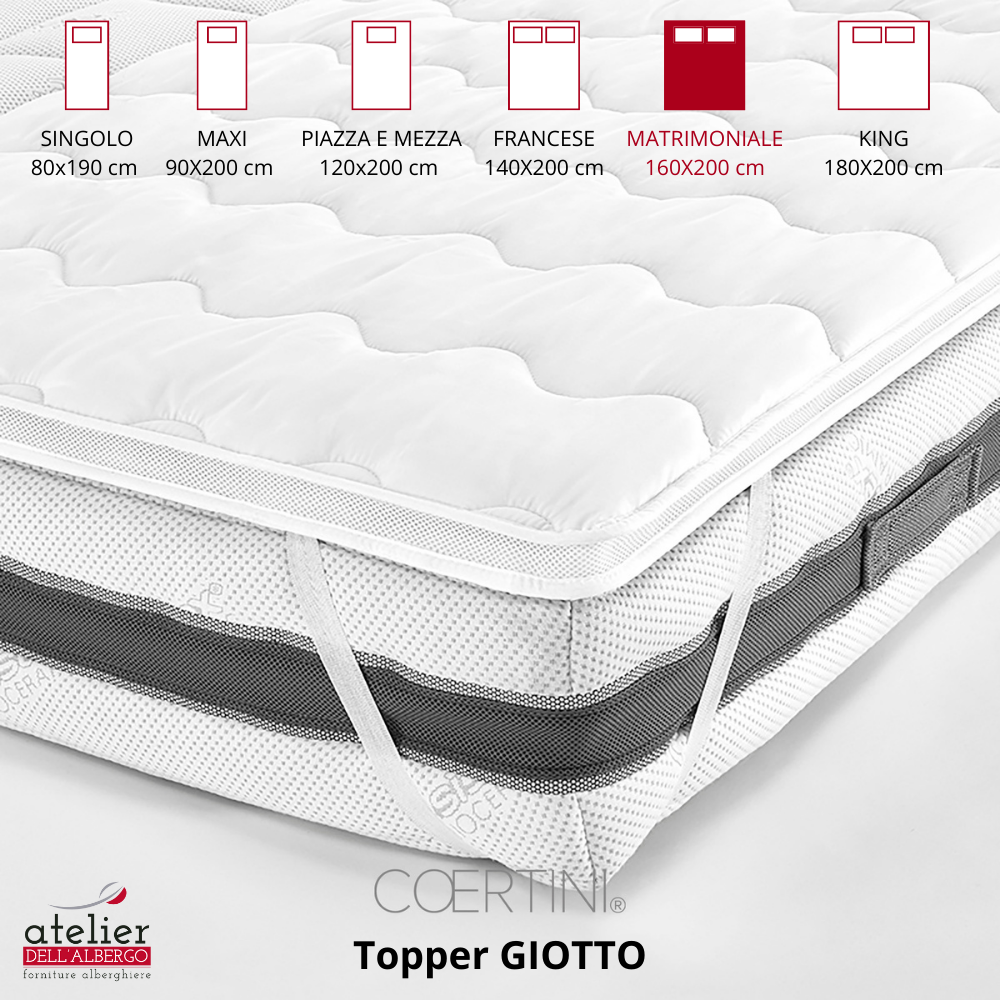TOPPER GIOTTO 600g/mq 5cm MATRIMONIALE 160X200