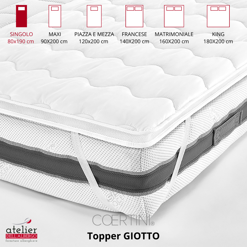 TOPPER GIOTTO 600g/mq 5cm SINGOLO 80x190