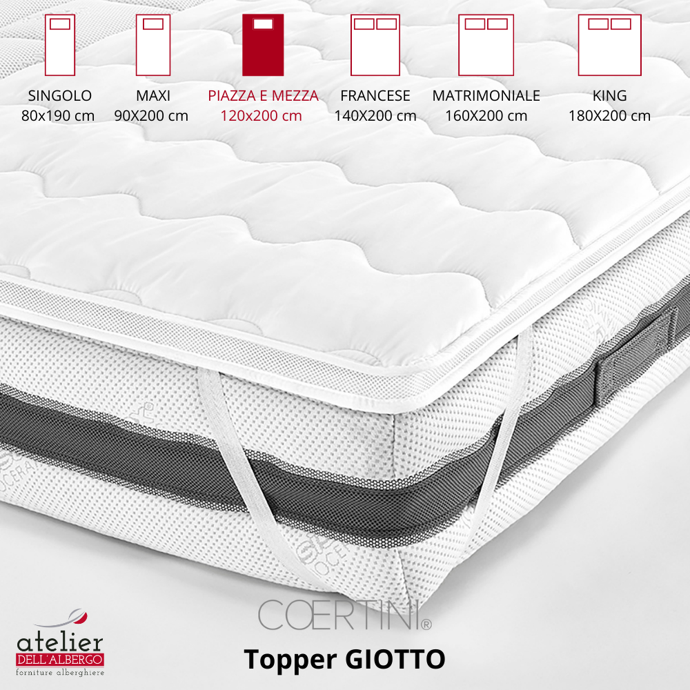 TOPPER GIOTTO 600g/mq 5cm PIAZZA E MEZZA 120X200