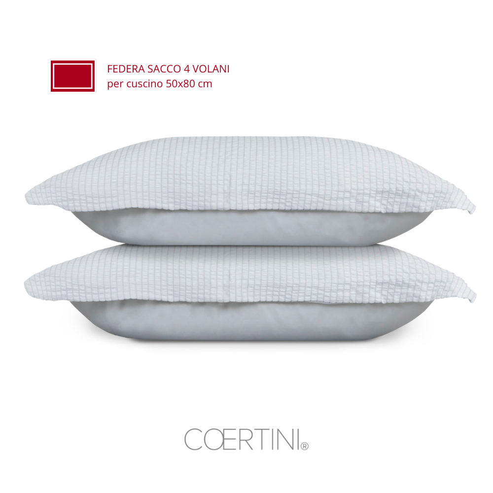 SEERSUCKER Federa 4 volani 50x80 GRIGIO