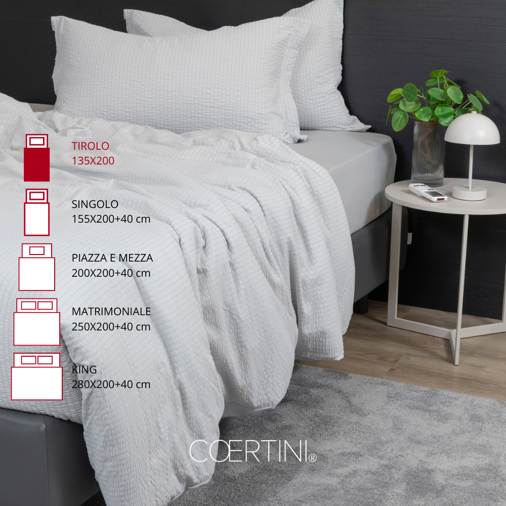 SEERSUCKER Copripiumino tirolo 135x200 GRIGIO