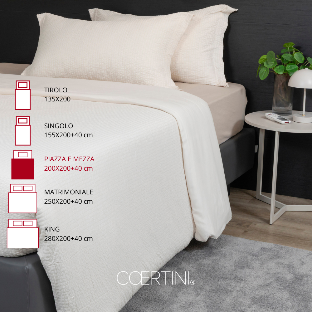 SEERSUCKER Copripiumino piazza mezza CREMA