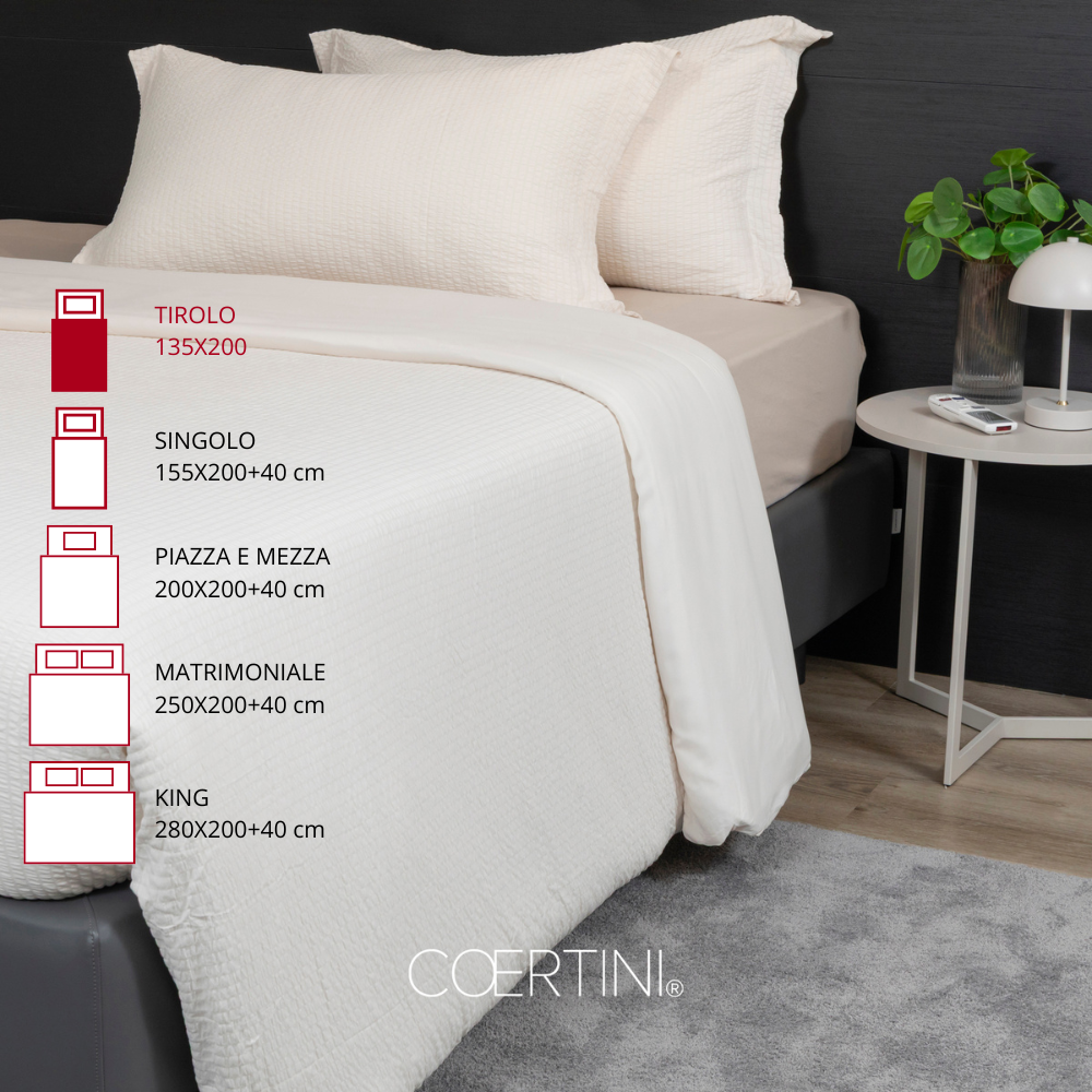 SEERSUCKER Copripiumino tirolo 135x200 CREMA