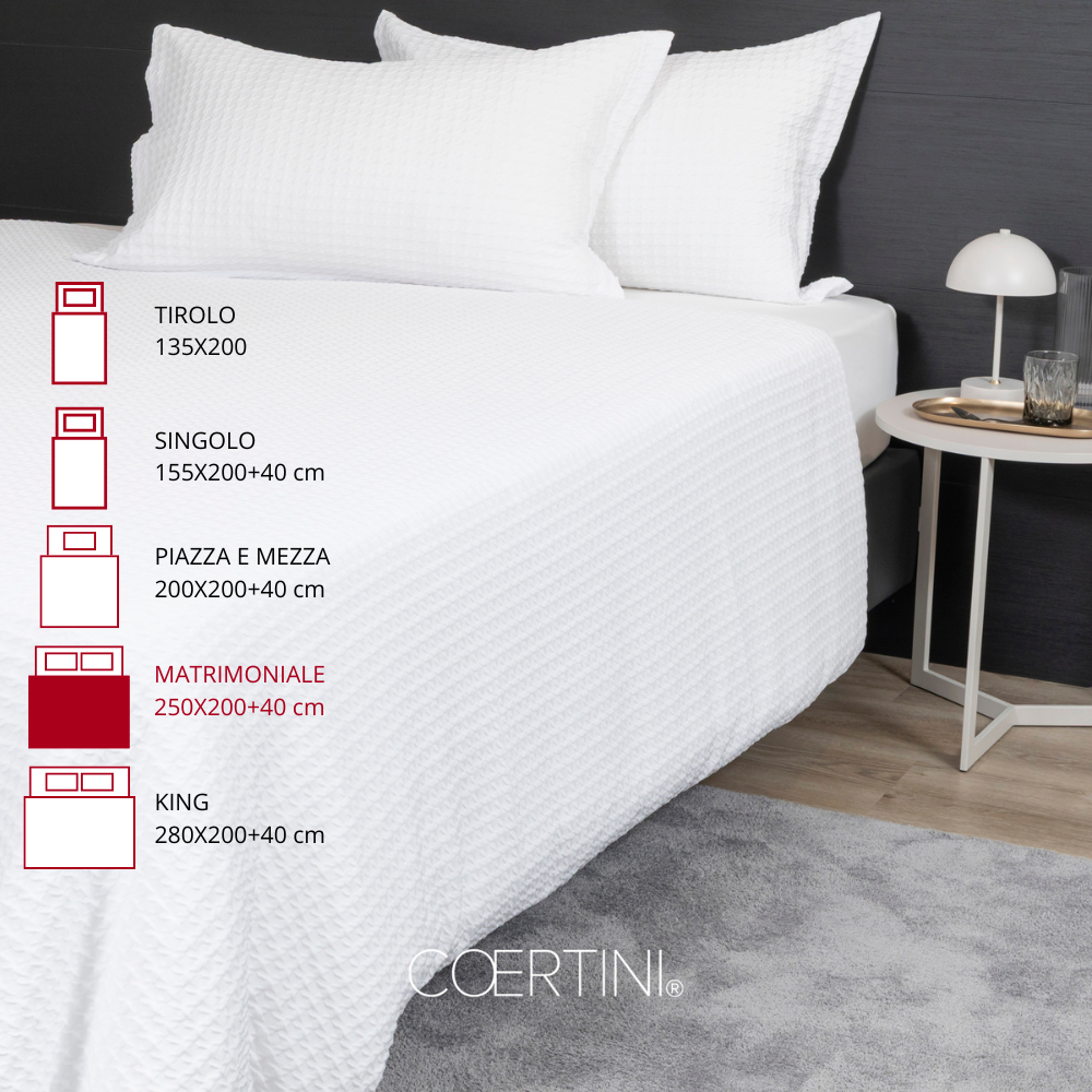 PIED DE POULE Copripiumino matrimoniale BIANCO