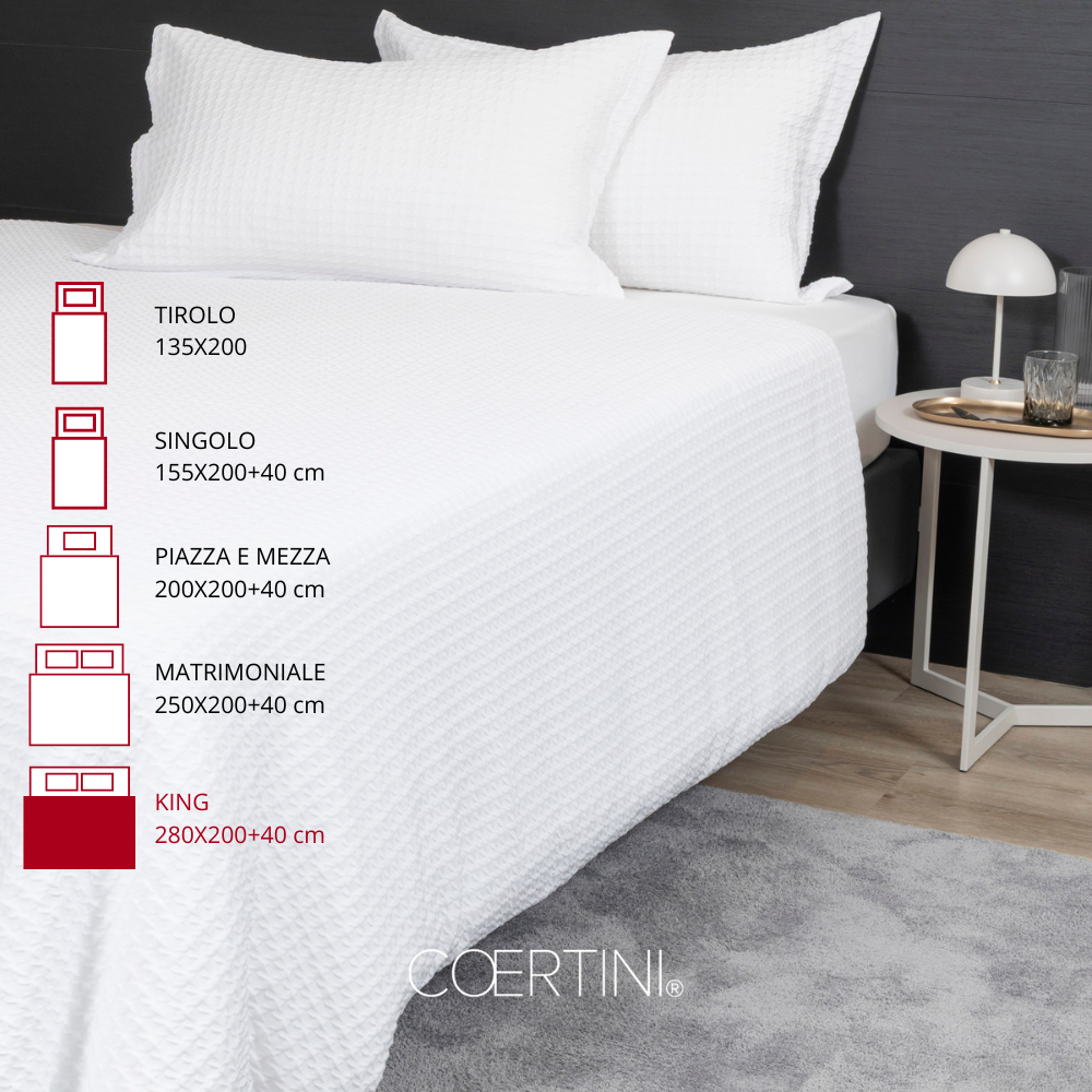 PIED DE POULE Copripiumino king BIANCO