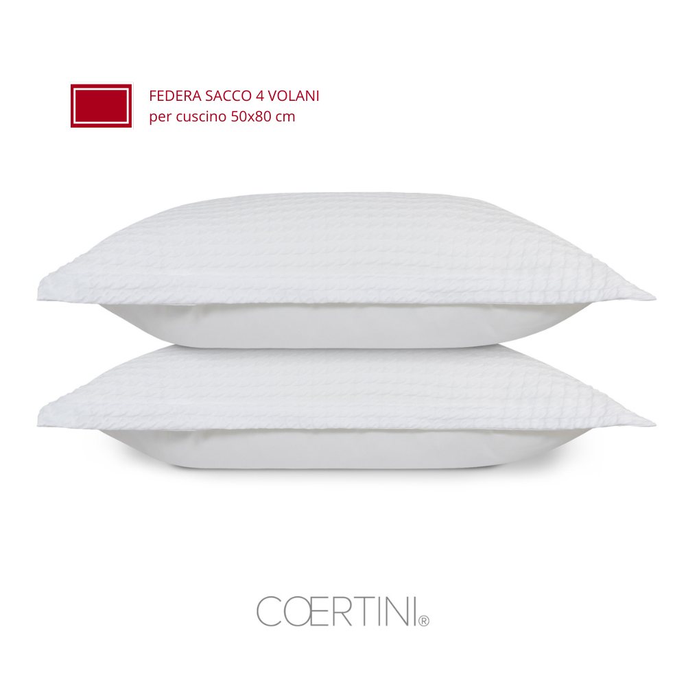 PIED DE POULE Federa 4 volani 50x80 BIANCO