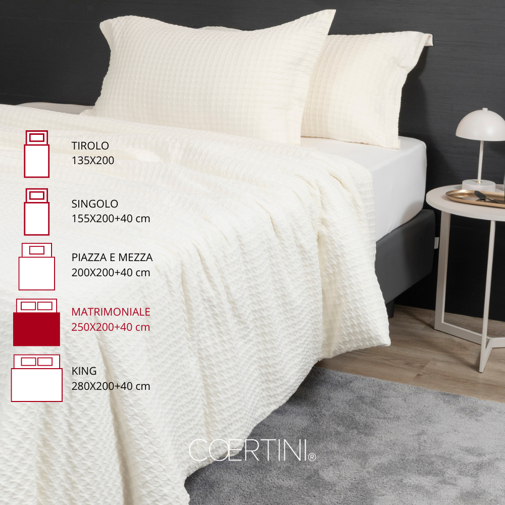 PIED DE POULE Copripiumino matrimoniale CHAMPAGNE