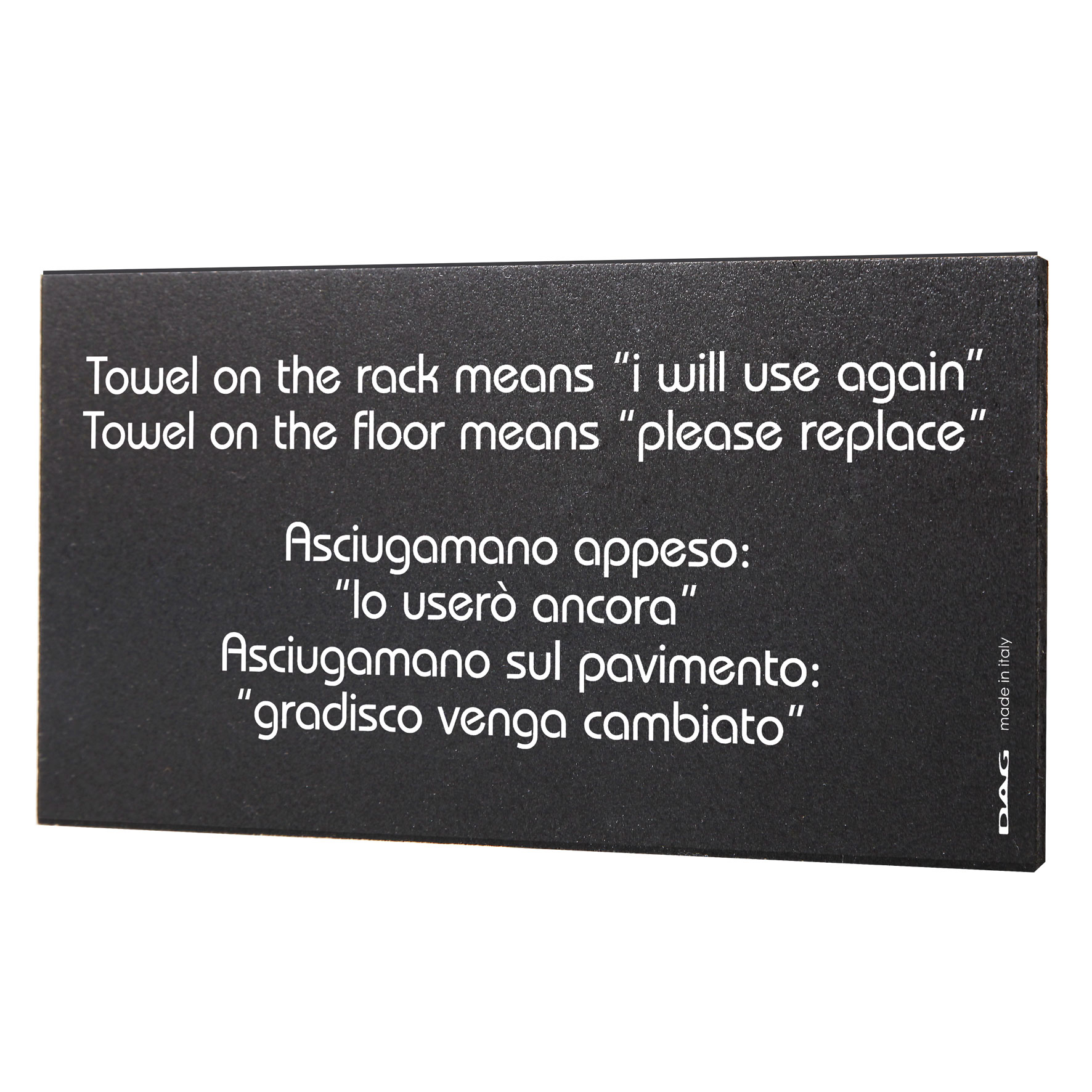 Pittogramma ASCIUGAMANI 8x15 cm da parete
