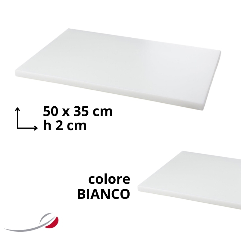 Tagliere 50x35x2cm senza canalina bianco