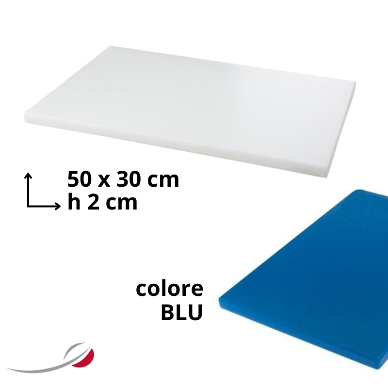 Tagliere 50x30x2cm senza canalina blu