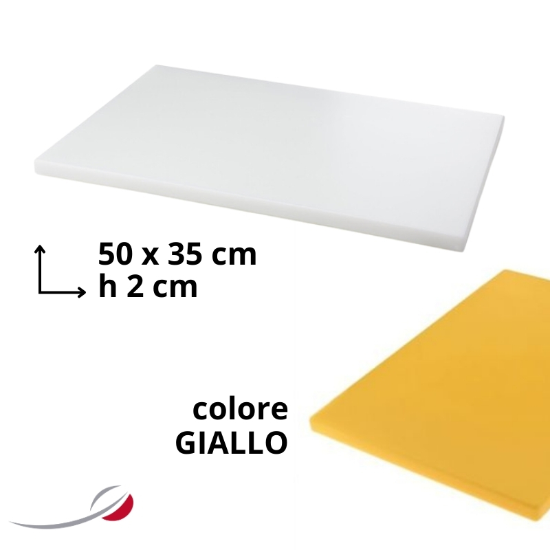 Tagliere 50x35x2cm senza canalina giallo