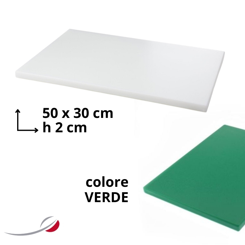 Tagliere 50x30x2cm senza canalina verde