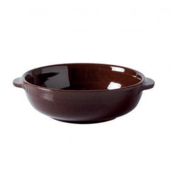 Tegame forno fornello porcellana 20X5,5cm cognac