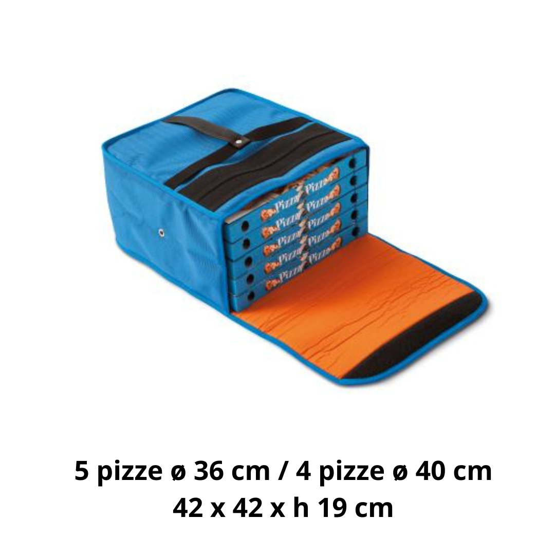 Borsa termica pizza delivery 5 x ø36cm o 4 x ø40cm