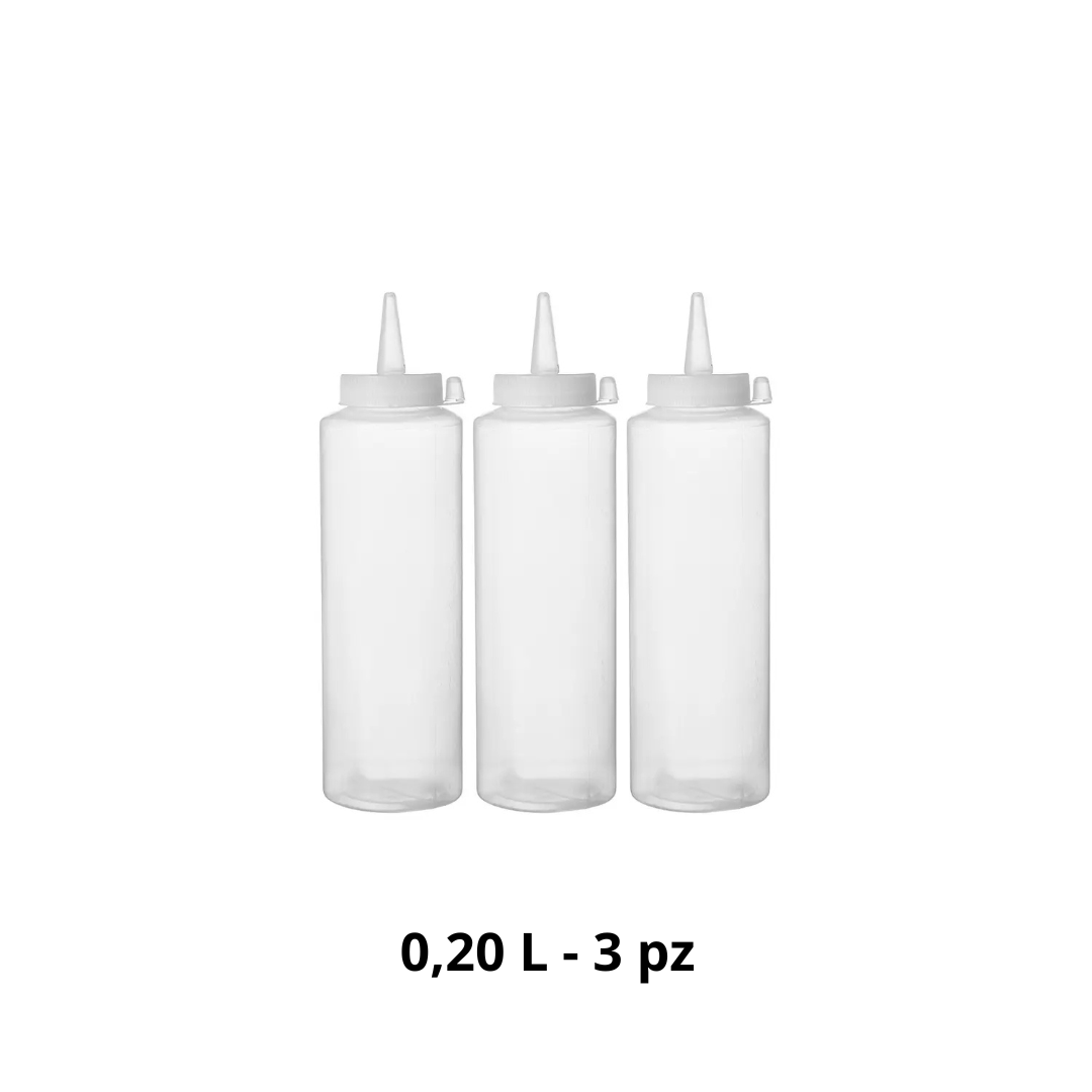 Bottiglie dosatrici 3 pz HENDI 0,20L trasparente