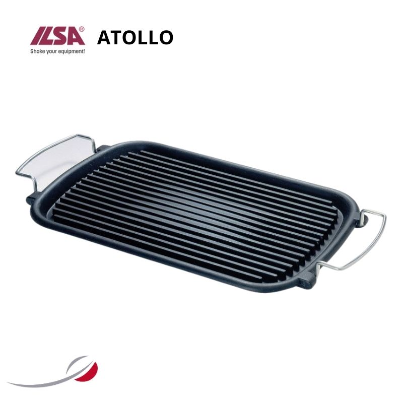 ATOLLO Bistecchiera ghisa convessa 24x37cm
