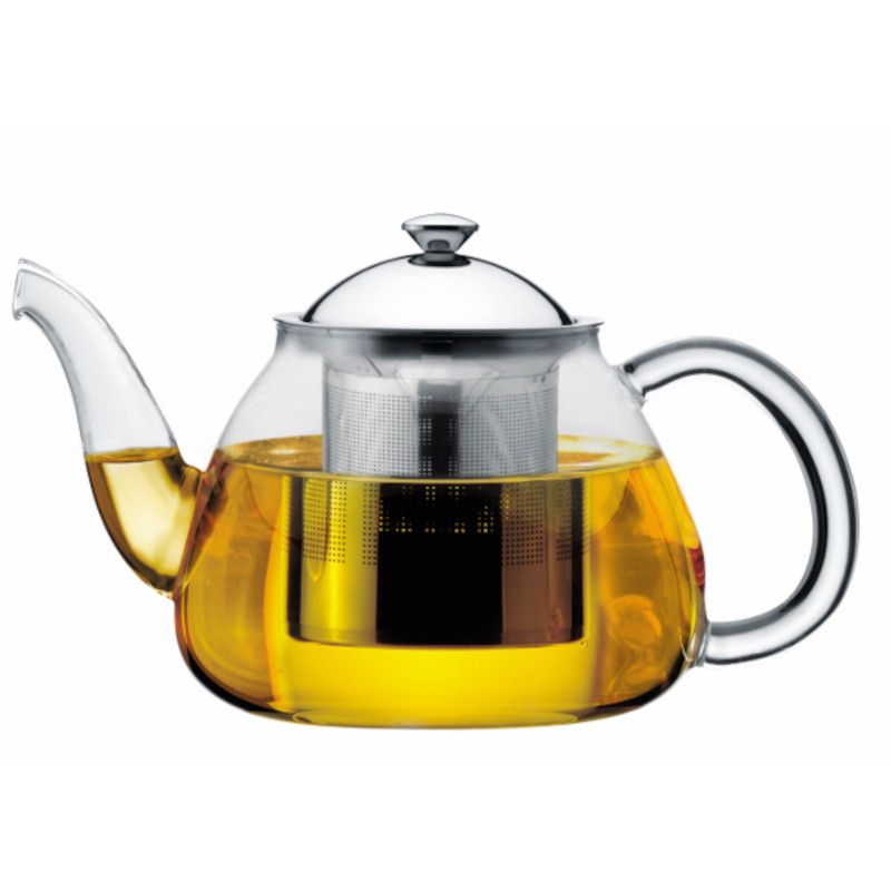 Teiera/infusiera vetro borosilicato inox 60cl