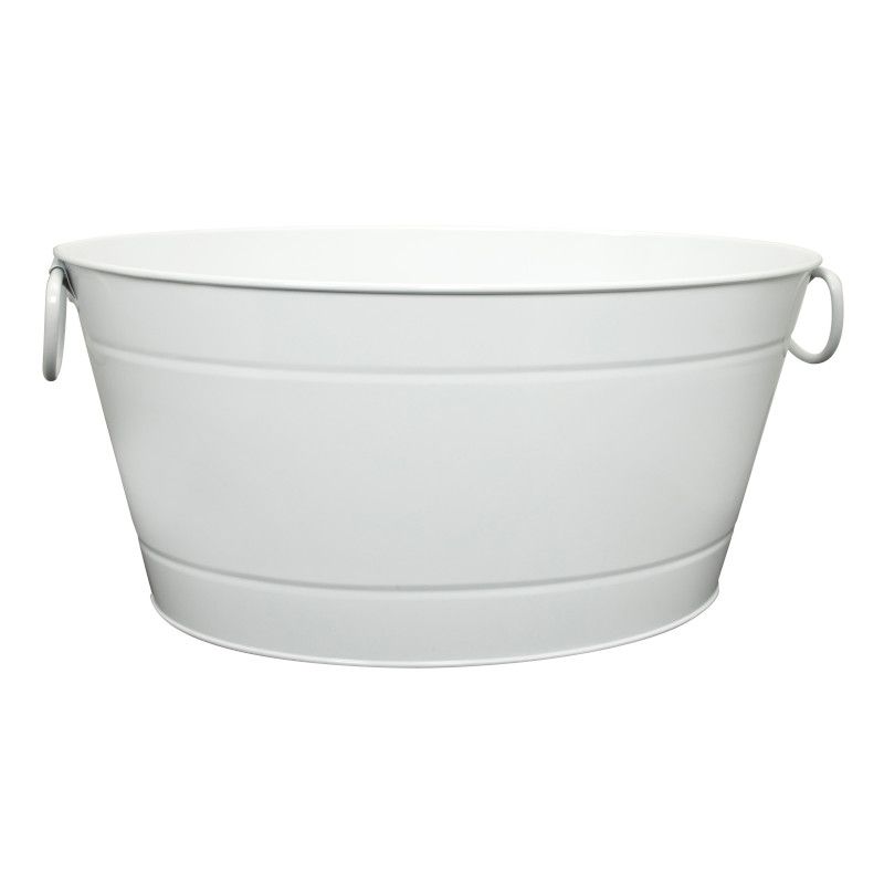 Secchiello Party metallo bianco 40x28cm h22cm