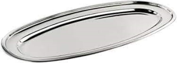 VASSOIO OVALE PORTATA CM.50 ACCIAIO INOX