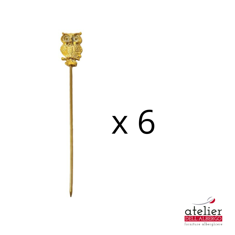 Palette Cocktail Gufo 12 cm 6 Pz Oro