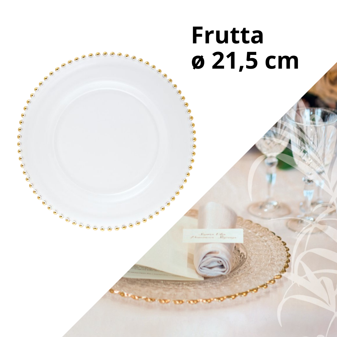 HELIOS Piatto Frutta Ø 21,5 h 2 cm perle ORO