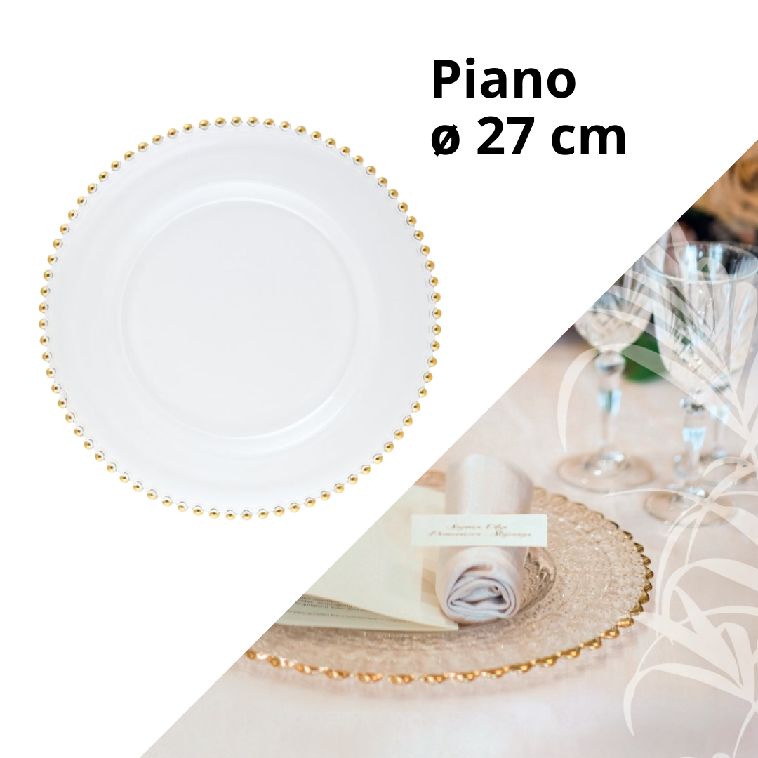 HELIOS Piatto Piano Ø 27 h 2,5 cm perle ORO