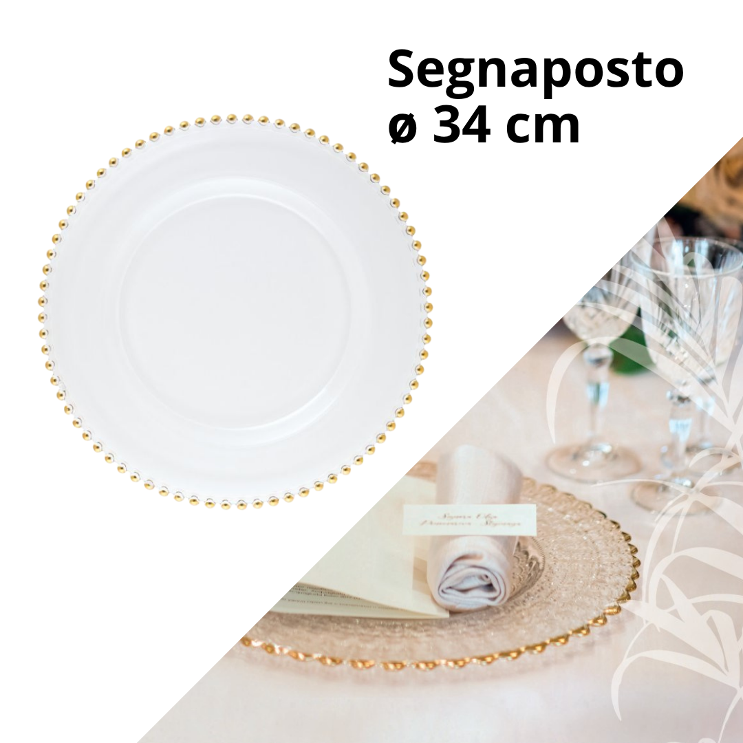 HELIOS Segnaposto Ø 34 h 2,5 cm perle ORO