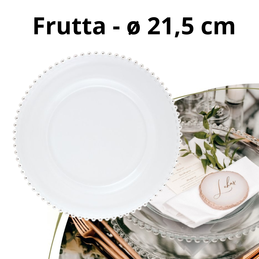 HELIOS Piatto Frutta Ø 21,5 h 2 cm perle trasp