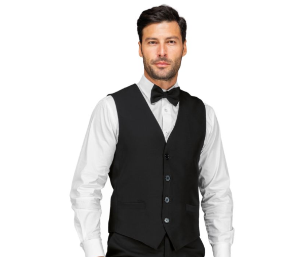 GILET UNISEX NERO BOTTONI FISSI