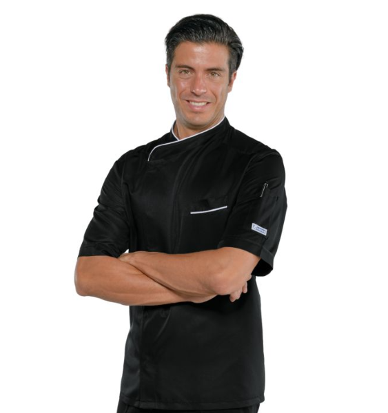 GIACCA CUOCO BILBAO MEZZA MANICA NERO+BIANCO