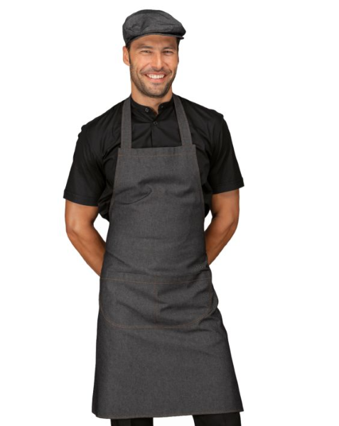 GREMBIULE PETTORINA 70X90 BLACK JEANS