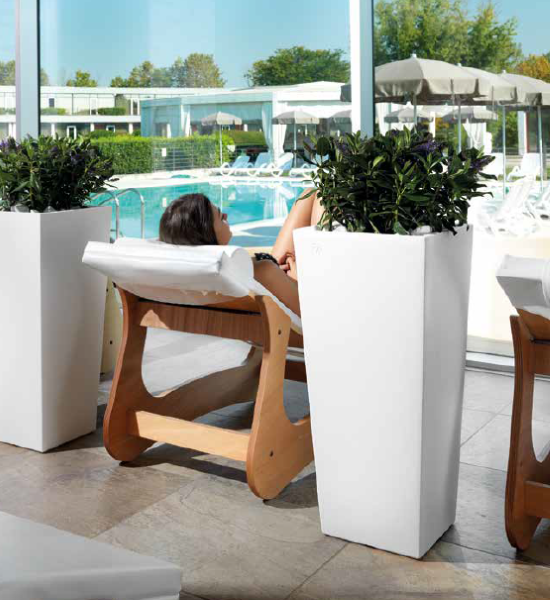 Cache-Pot Genesis quadrato alto H 85 cm BIANCO